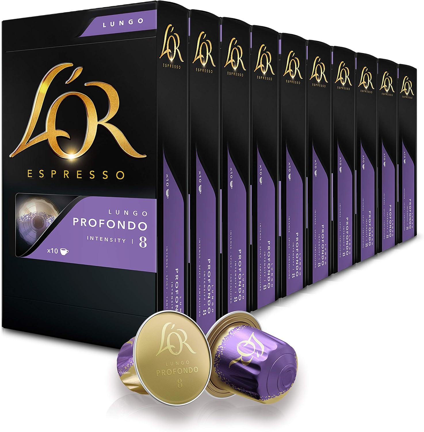 lor espresso lungo profondo 铝咖啡胶囊 强度 8 10 件装 100 粒